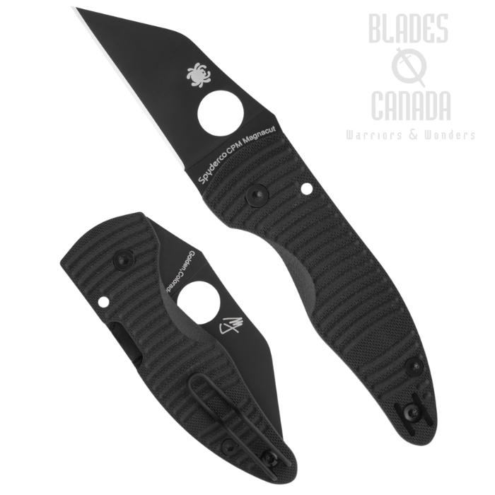 (Coming Soon) Spyderco MicroJimbo Salt Compression Lock Folding Knife, CPM MagnaCut Black, G10 Black, C264GMCBKP