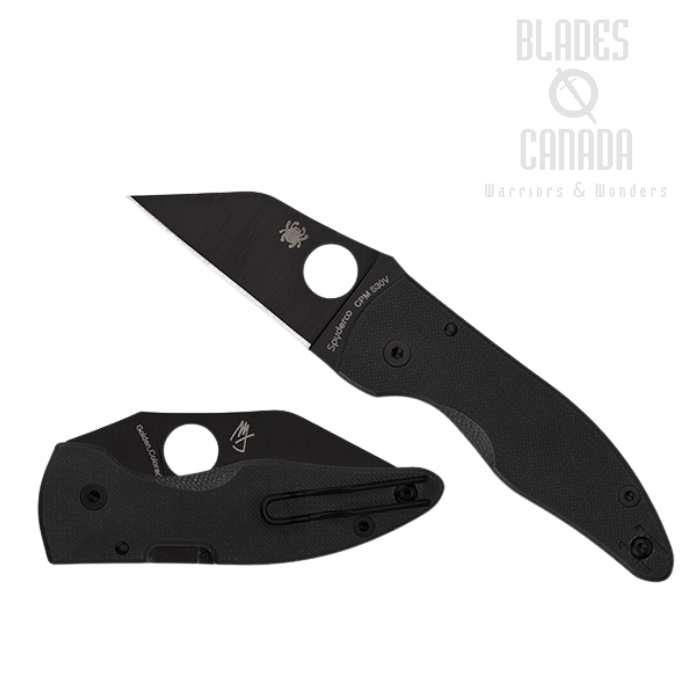 Spyderco MicroJimbo Folding Knife, CPM S30V Black, G10 Black, C264GPBK