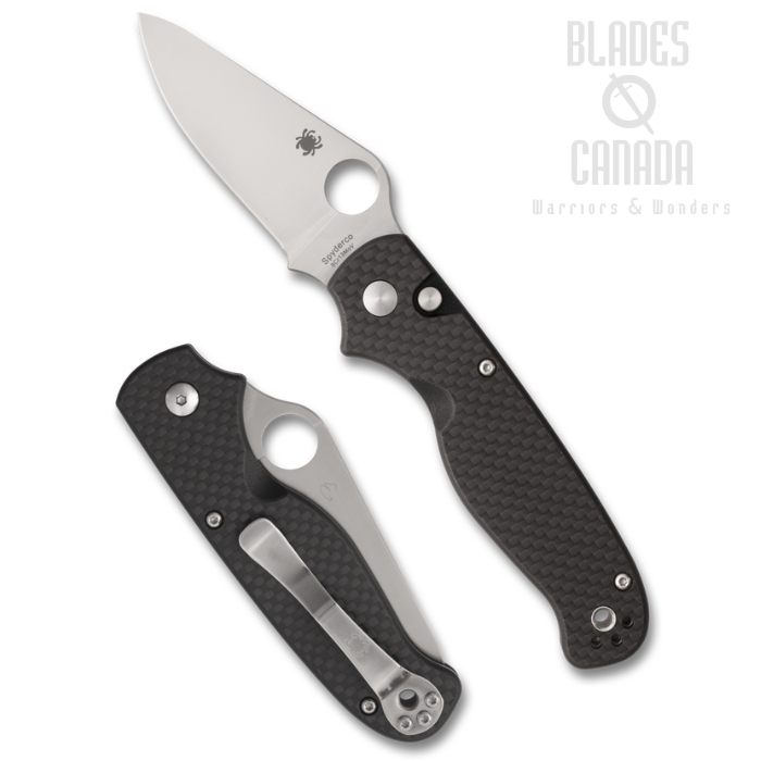 (Coming Soon) Spyderco ButtonUp Button Lock Folding Knife, Stainless Steel, Carbon Fiber/G10 Black, C275CFP