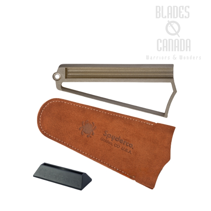 Spyderco Webfoot Sharpener, Suede Pouch, 308CBN