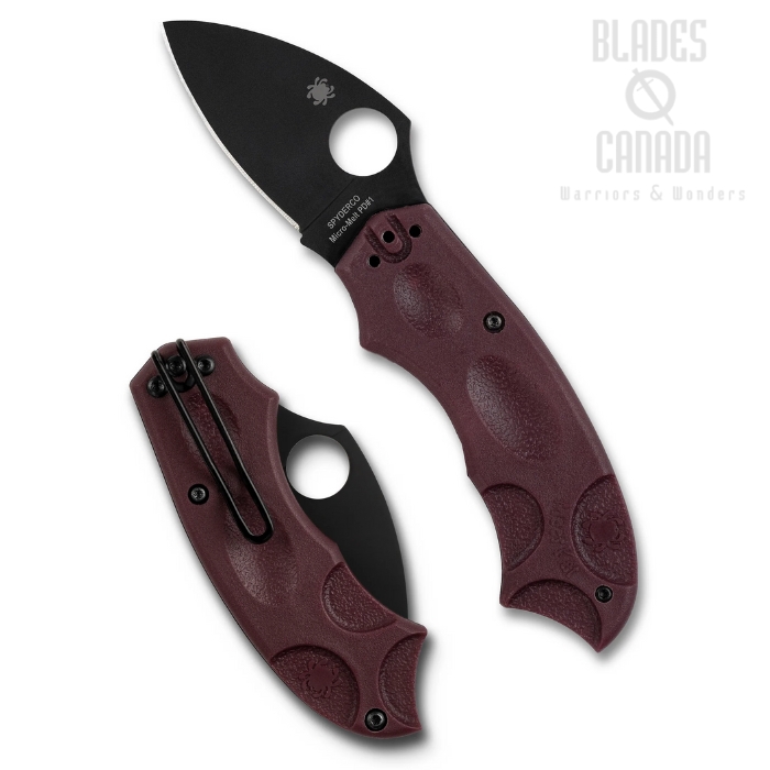 (Coming Soon) Spyderco SPRINT RUN Meerkat Phantom Lock Folding Knife, Micro-Melt PD#1 Black, FRN Burgundy, C64BGBKP