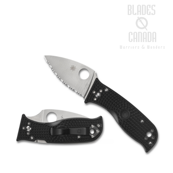 Spyderco Lil Temperance 3 Lightweight Folding Knife, VG10 Serrated, FRN Black, 69SBK3