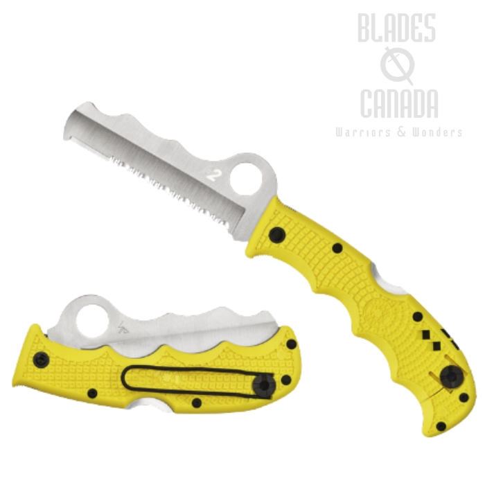 Spyderco Assist Folding Knife, H2 Steel, FRN Yellow, Glass Breaker, C79PSYL