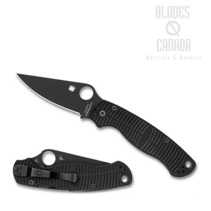 Spyderco Para Military 2 Salt Folding Knife, CPM Magnacut Black, G10 Black, C81GMCBKP2