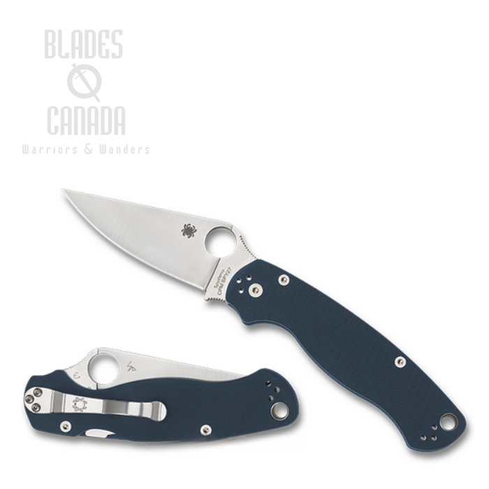 Spyderco Para Military 2 Folding Knife, CPM SPY27, G10 Blue, C81GPCBL2