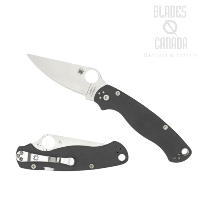 Spyderco Para Military 2 Compression Lock Folding Knife, Maxamet, G10 Grey, C81GPDGY2