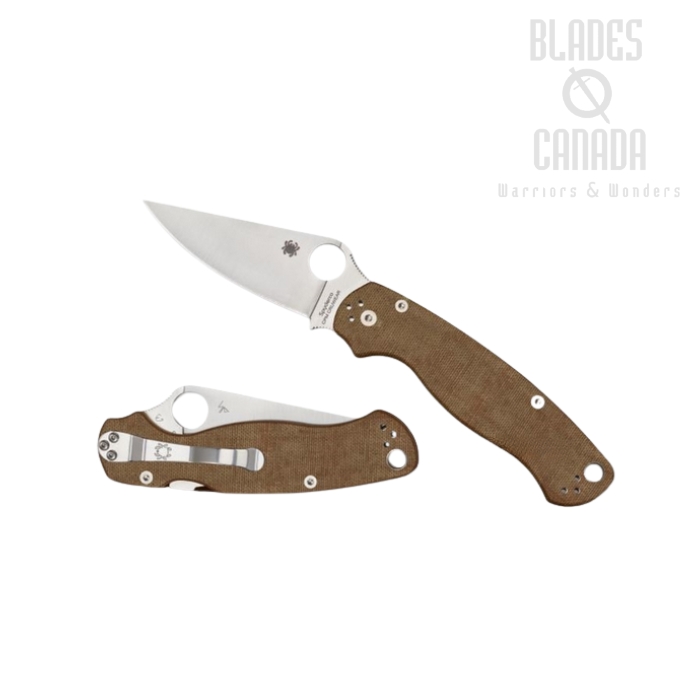 Spyderco Para Military 2 Folding Knife, CruWear, Micarta, Compression Lock, C81MPCW2