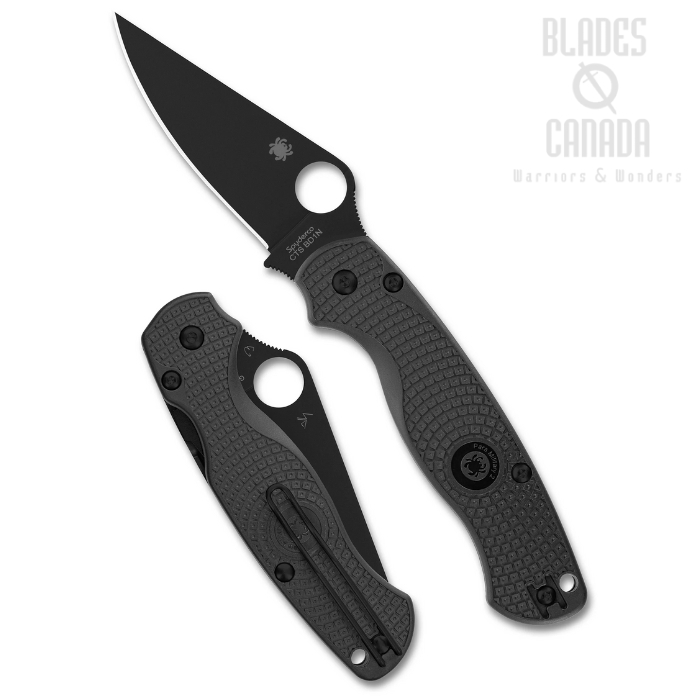 (Coming Soon) Spyderco Para Military 2 Lightweight Compression Lock Folding Knife, CTS BD1N Black, FRN Black, C81PBBK2