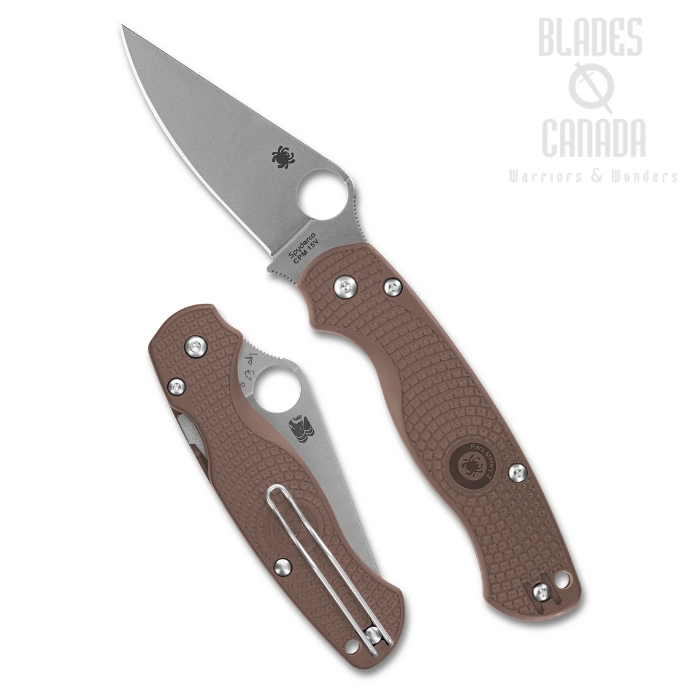 (coming Soon) Spyderco SPRINT RUN Para Military 2 Lightweight Compression Lock Folding Knife, CPM 15V Satin, FRN Brown, C81PBN15V2