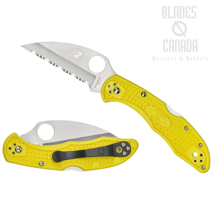 Spyderco Salt 2 Folding Knife, H2 Steel, Wharncliffe Blade, FRN Yellow, C88SWCYL2