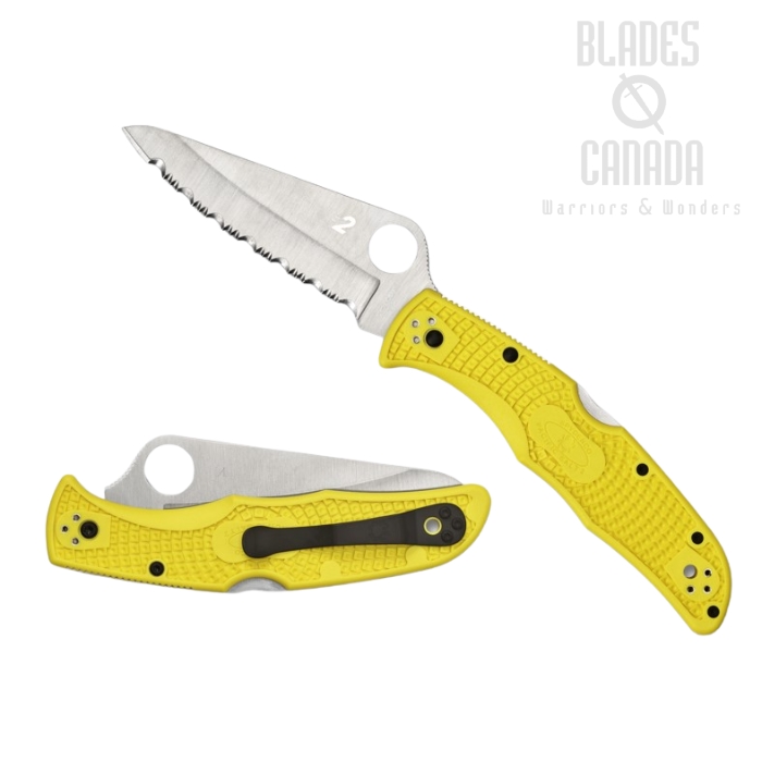 Spyderco Pacific Salt 2 Folding Knife, H2 Steel SpyderEdge, FRN Yellow, C91SYL2