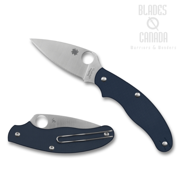 Spyderco UK Penknife Slipjoint Folding Knife, CPM SPY27, G10 Cobalt Blue, C94GPCBL