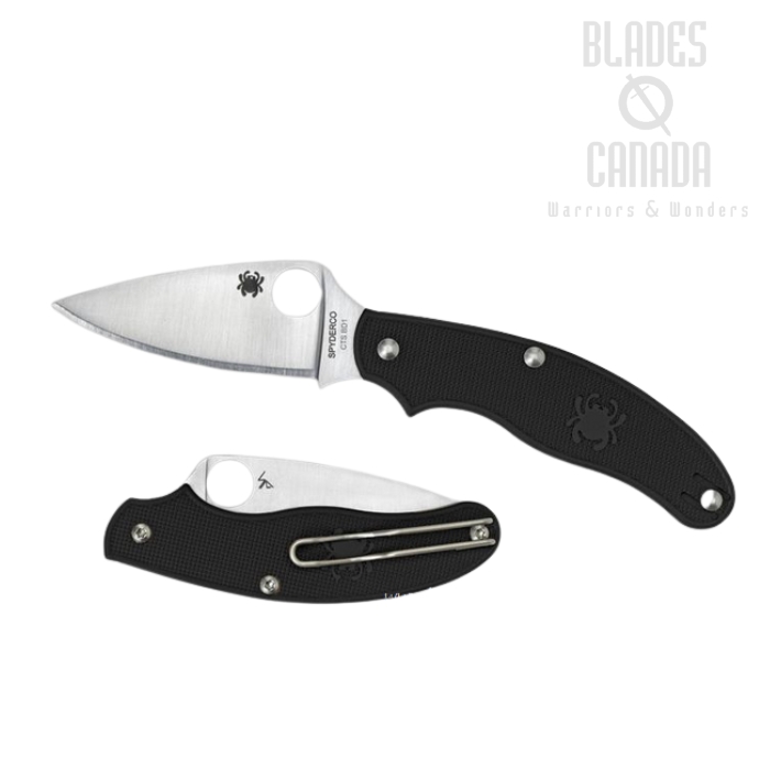 Spyderco UK Penknife, CTS BD1N Leaf Shape, Black FRN, C94PBK