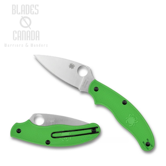 Spyderco Slipjoint Folding UK Penknife Salt, LC200N, FRN Green, C94PGR