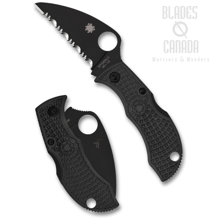 (Coming Soon) Spyderco Manbug Back Lock Folding Knife, VG-10 Black Serrated, FRN Black, MBKWSBK