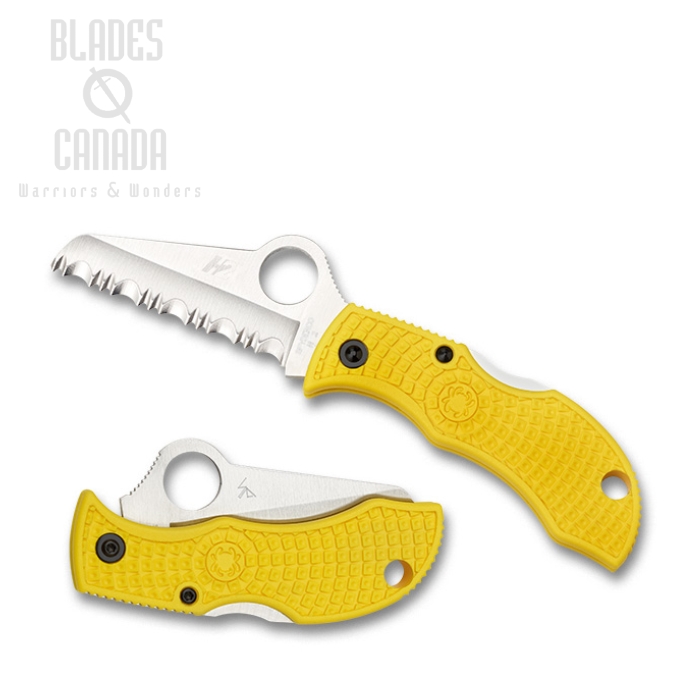 Spyderco Manbug Salt Folding Knife, H2 Steel SpyderEdge, FRN Yellow, CMYLS