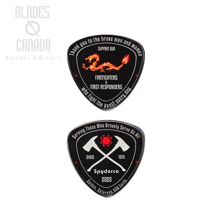 Spyderco Fire Dragon Coin 2025, Black Spyderco Fire Dragon Coin 2025, Black