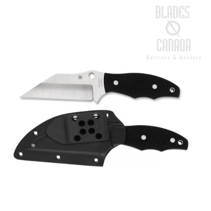 Spyderco Ronin Fixed Blade Knife, CTS BD1N Wharncliffe Blade, G10 Black, FB09GP2