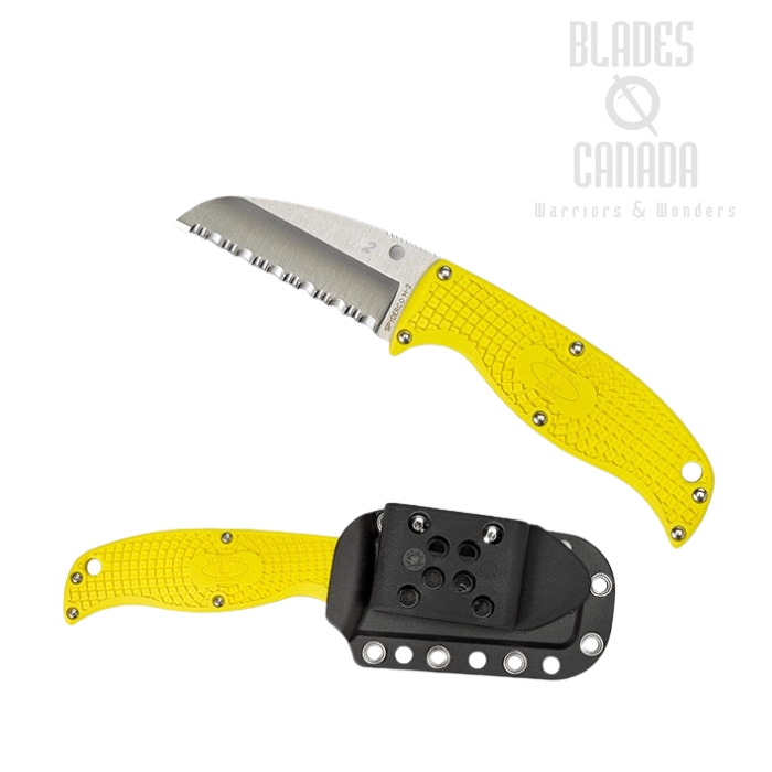 Spyderco Enuff Sheepfoot Salt Fixed Blade, H2 Steel, FRN Yellow, FB31SYL