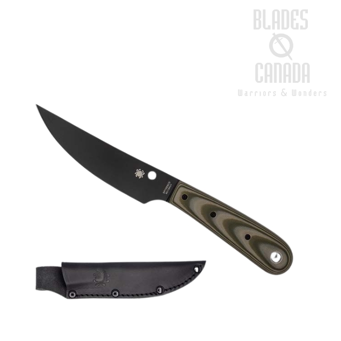Spyderco Bow River Fixed Blade Knife, Black Blade, G10 Desert Tan/OD Green, FB46GPODBK