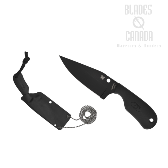 Spyderco Subway Bowie Fixed Blade Knife, LC200N Black, FRN Black, FB48PBBK