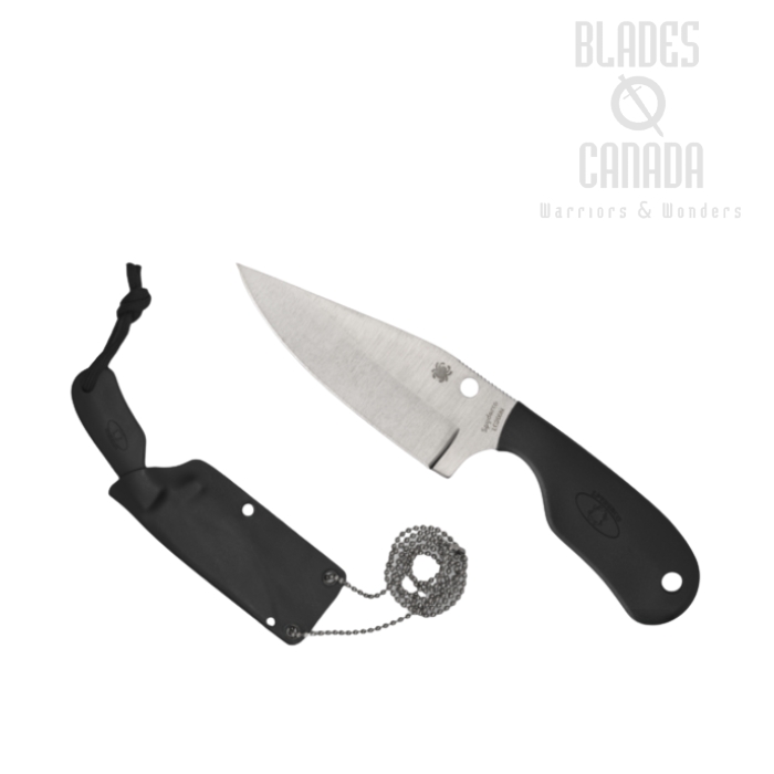 Spyderco Subway Bowie Fixed Blade Knife, LC200N, FRN Black, FB48PBK
