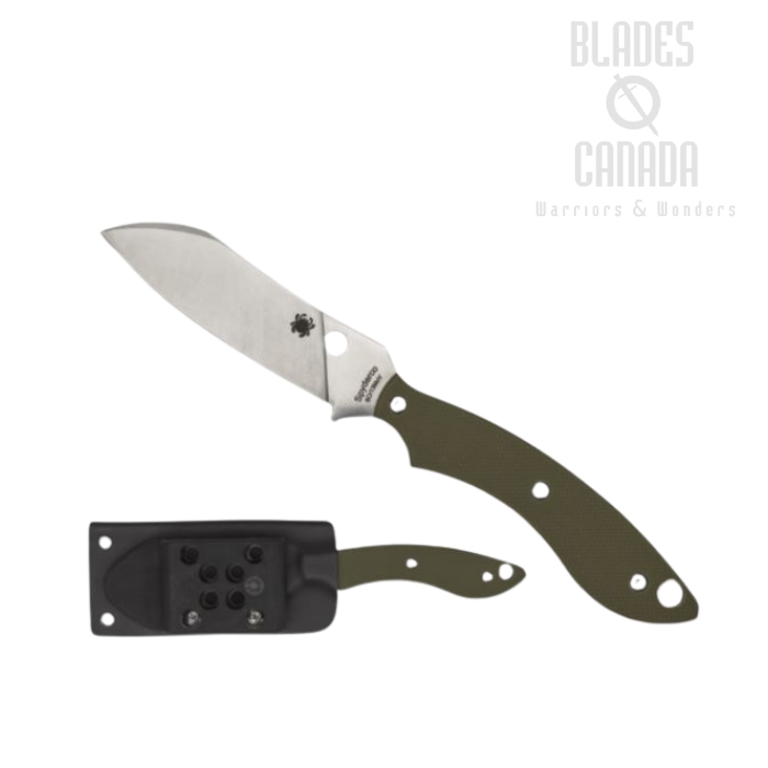 Spyderco Strok Drop Point Fixed Blade Knife, G10 OD Green, FB50GOD