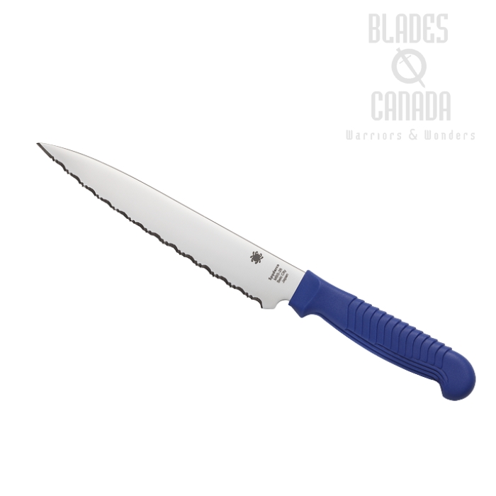 Spyderco Utility Kitchen Knife, MBS-26 Steel, Polypropylene Blue Handle, K04SBL