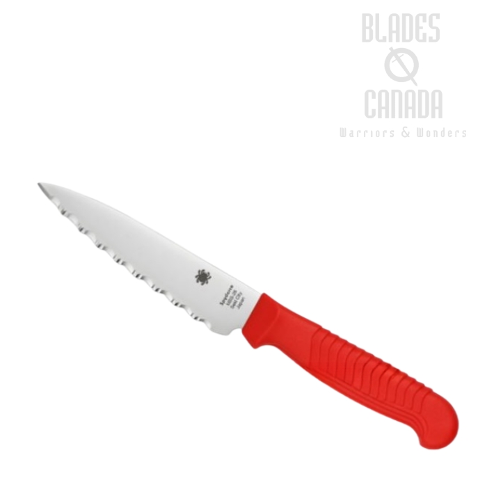 Spyderco Utility 4.5" Kitchen Knife Serrated, MBS-26 Steel, Polypropylene, K05SRD