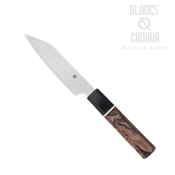 Spyderco Itamae Petty Kitchen Knife, Super Blue/SUS410 Steel, Burl G10 Handle, K15GPBNBK
