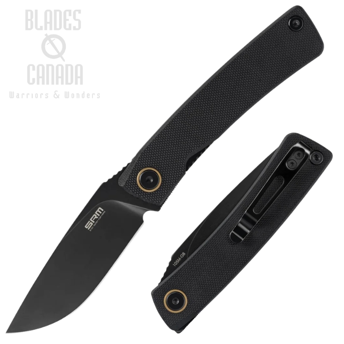 (image for) SRM Knives Air Folding Knife, 14C28N Black, G10 Black, 105M-GB