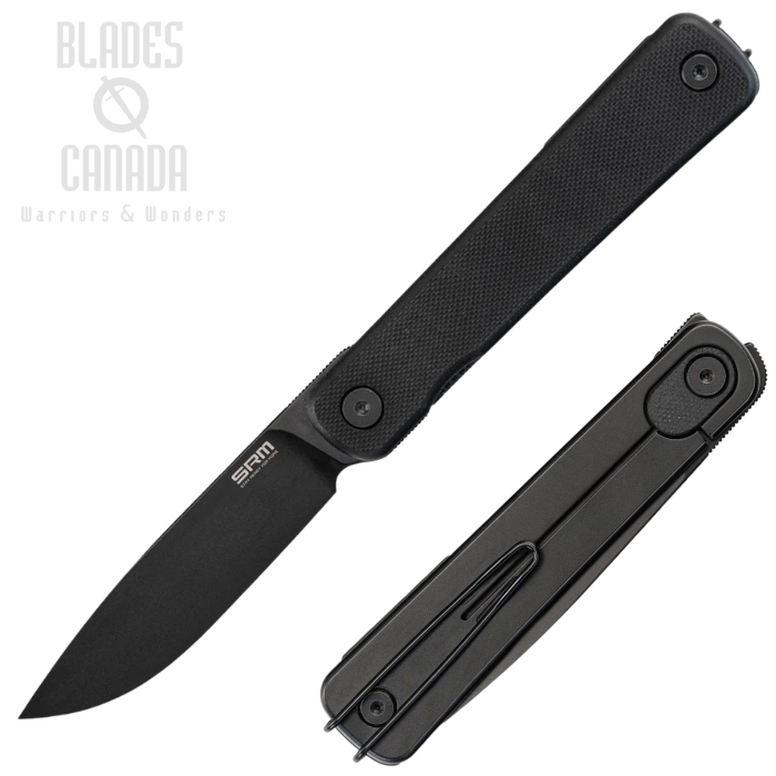 SRM Palfrey Framelock Folding Knife, 14C28N Black, G10 Black, 135L-GB (image for) SRM Palfrey Framelock Folding Knife, 14C28N Black, G10 Black, 135L-GB