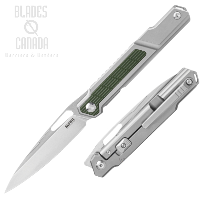 SRM Fantasy Framelock knife, N690, Titanium/G10 Green, 1421TP