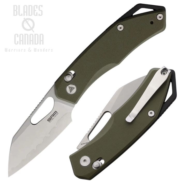 SRM Cub Ambi Lock Folding KNife, 140Cr Laminated, G10 Green, 261M-GP2
