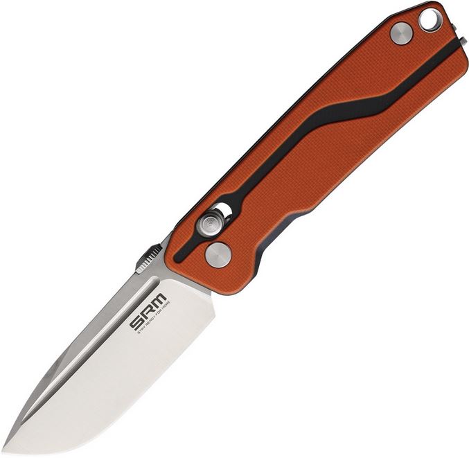 SRM KNives Model 7228, D2 Steel, Orange/Black G10, SRM7228J