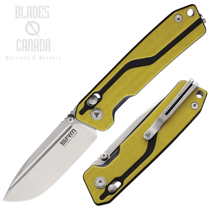 SRM Rubik Ambi Lock Folding Knife, VG10, G10 Yellow, 7228L-GW