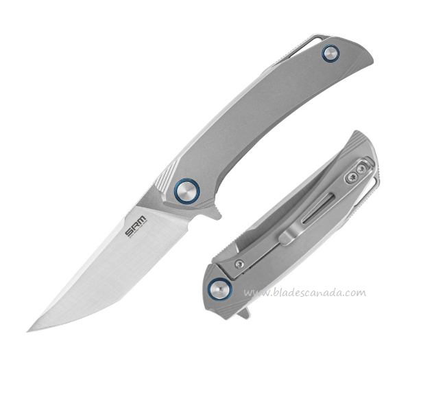 SRM Knives Asika Flipper Framelock Knife, 154CM, Titanium, 7411TZ