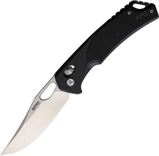 SRM Knives Model 9201 Crossbar Lock Folding Knife, D2 Steel, G10 Black, SRM9201