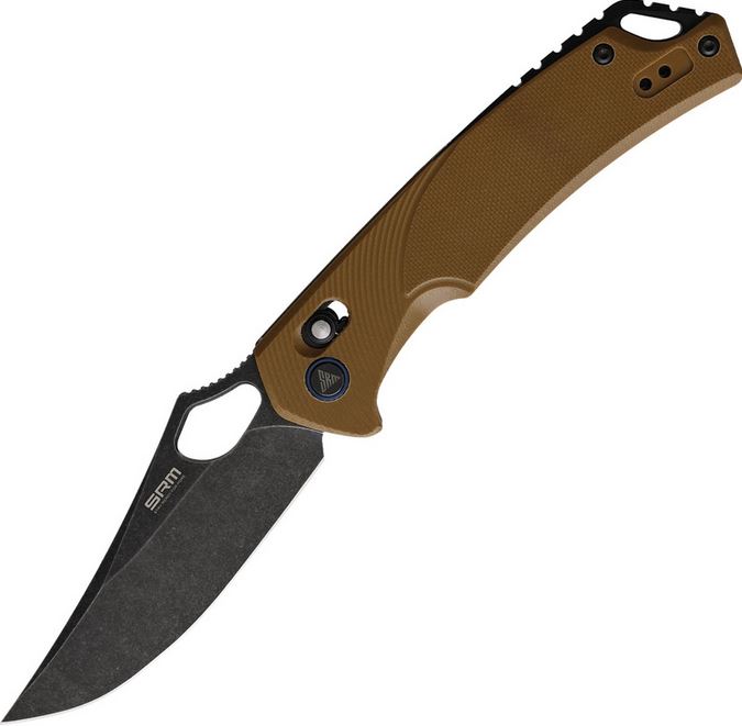 SRM Knives Model 9202 Folder, D2 Steel, Brown G10, SRM9202GW