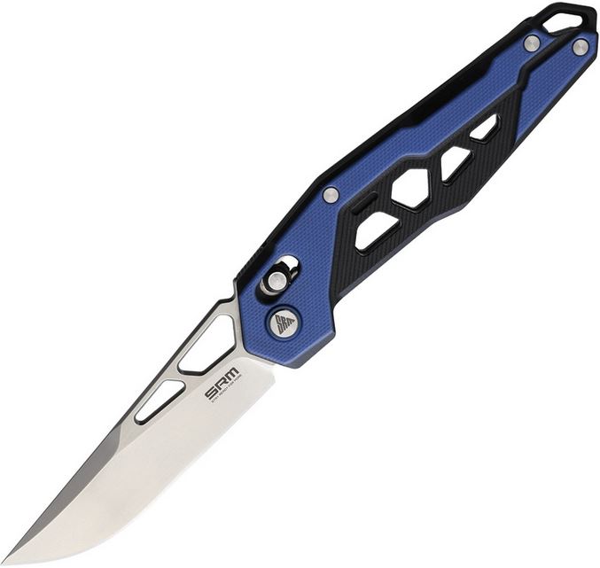 SRM Knives Model 9225 Folder, D2 Steel, Blue/Black G10, SRM9225GI