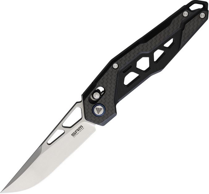 SRM Knives Model 9225 Folder, D2 Steel, G10 Handle w/Carbon FIber Onlay, SRM9225KB