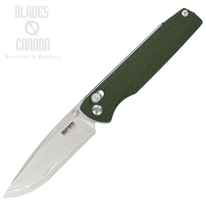 SRM Knives Terrier Ambi Lock Folding Knife, Stainless, G10 OD Green, SRM258LMG2 SRM Knives Terrier Ambi Lock Folding Knife, Stainless, G10 OD Green, SRM258LMG2