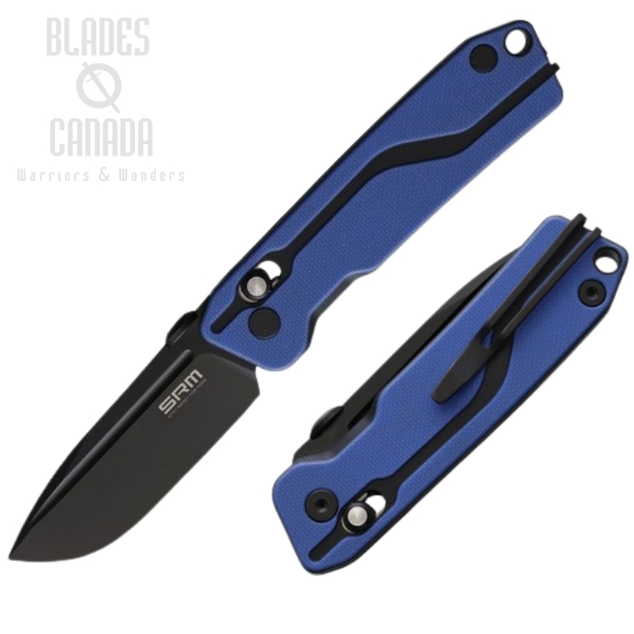 SRM Rubik Ambi Lock Folding Knife, D2 Steel, G10 Blue/Black, 7228-GI