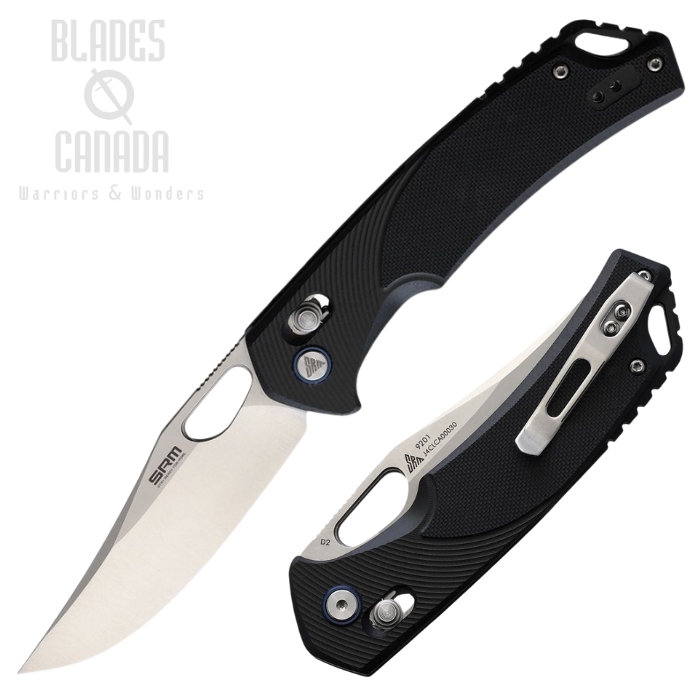 SRM Retreiver Ambi Lock Folding Knife, D2 Steel, G10 Black, 9201