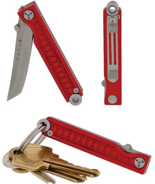 StatGear Pocket Samurai, 440C, Red Aluminum Handle, STATPKTALRED