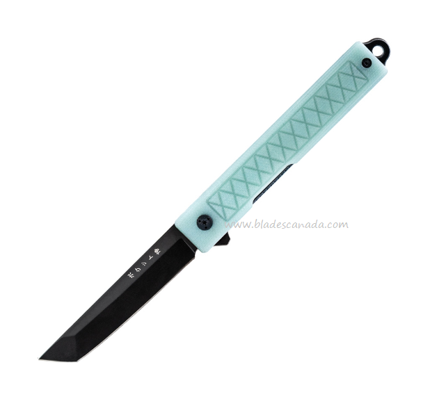 StatGear Pocket Samurai Full-Size FLipper Folding Knife, D2 Black, G10 Natural, STAT119NAT