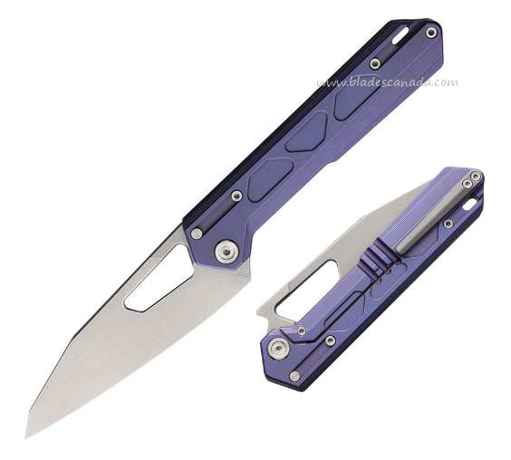 Stedemon NOC DT03 Framelock Folding Knife, VG10 SW, Titanium Purple, STEDT03BLU