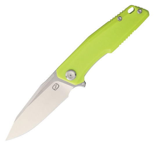 Stedemon ZKC C02 Flipper Folding Knife, 440C Satin, G10 Green, ZKCC023