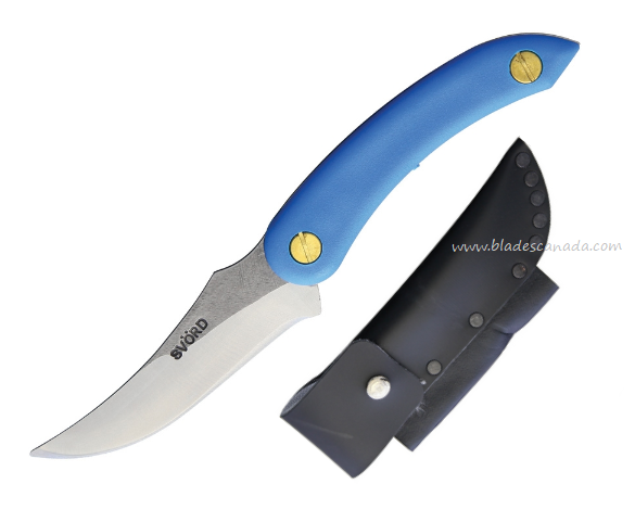 Svord AM Kiwi Fixed Blade Knife, 15N20Steel, Blue Handle, SVAMKIBL