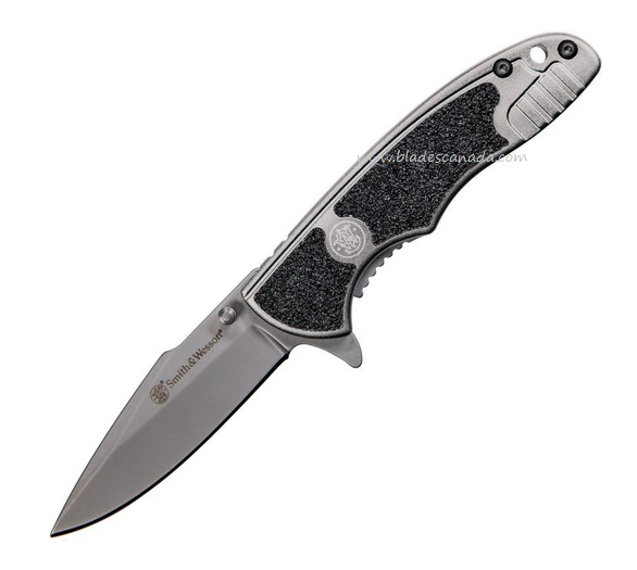Smith & Wesson SW1084306 Flipper Framelock Knife, Stainless, G10 Black/Stainless